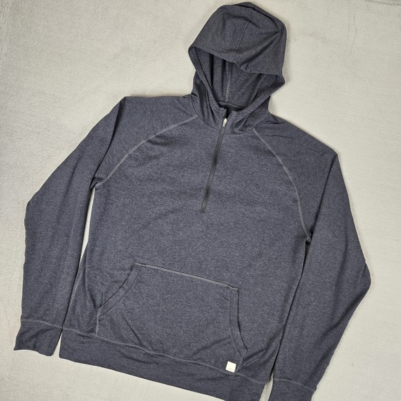 Vuori Ponto Hoodie Mens Large Blue Performance Half Zip Pullover DreamKnit V244